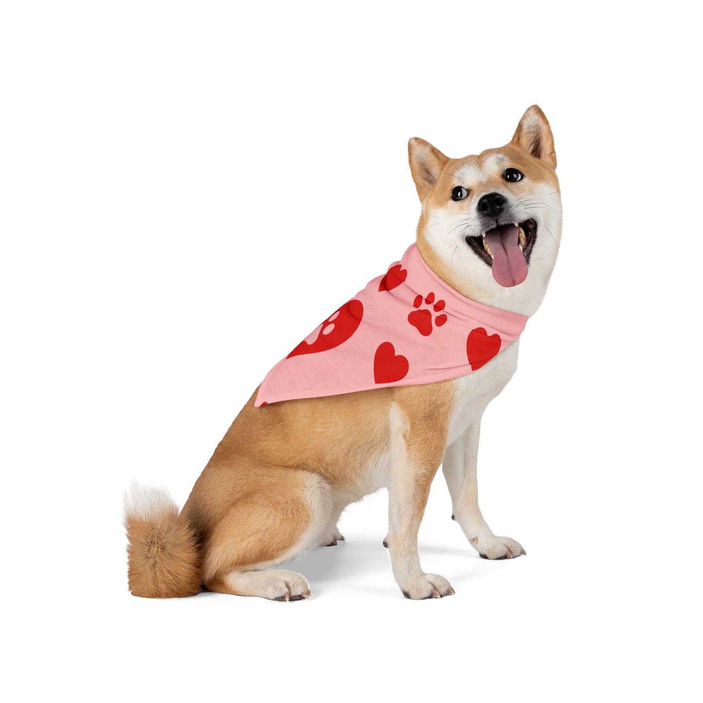 Valentine Paw Print Pet Bandana — Pink Hearts & Paws Dog Scarf (bring back later)