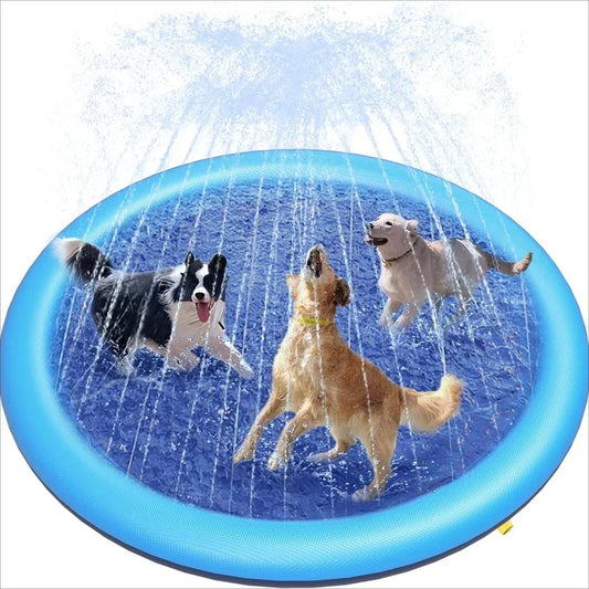 Thickened & Durable anti - Slip Splash Pad for Large Dogs - Outdoor Summer Sprinkler Toy & Water Play Mat for Backyard Fun