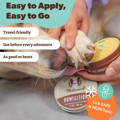 Pawtection Balm 1 Oz Tin – Dog Paw Protection with Shea Butter & Calendula – Shields Paws from Snow, Ice, Salt, Hot Pavement & Rough Terrain – Lick-Safe, All Breeds