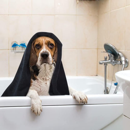 Dog Towel Super Absorbent Pet Bath Towel Microfiber Dog Drying Towel for Small, Medium, Large Dogs and Cats 30Inch X 50Inch Black