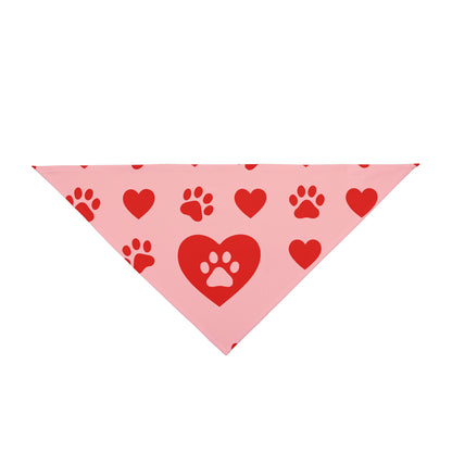 Valentine Paw Print Pet Bandana — Pink Hearts & Paws Dog Scarf (bring back later)