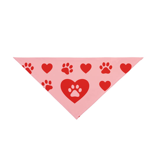 Valentine Paw Print Pet Bandana — Pink Hearts & Paws Dog Scarf (bring back later)