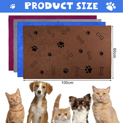 4 Pcs Dog Towels for Drying Dog Puppy Bulk Microfiber Absorbent Paw Towel Pet Bathing Supplies Quick Drying for Medium Ca
