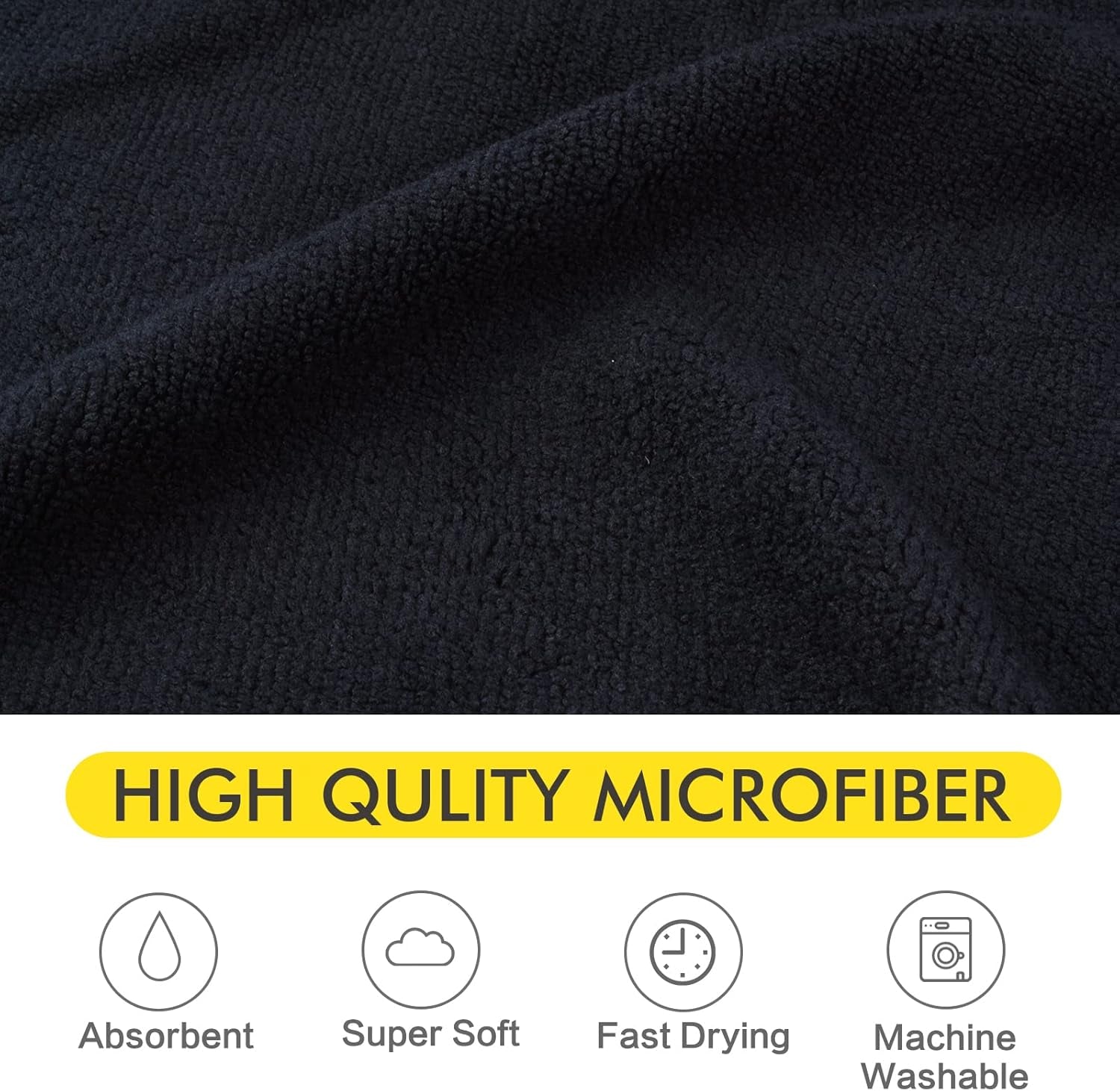 Dog Towel Super Absorbent Pet Bath Towel Microfiber Dog Drying Towel for Small, Medium, Large Dogs and Cats 30Inch X 50Inch Black