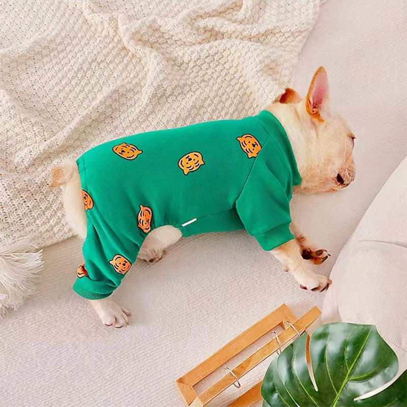 Cute Tiger Print Pet Dog 4 Legs Jumpsuit Winter Warm Clothes for Small Medium Puppy Dogs French Bulldog Pug Dropshipping XBC20