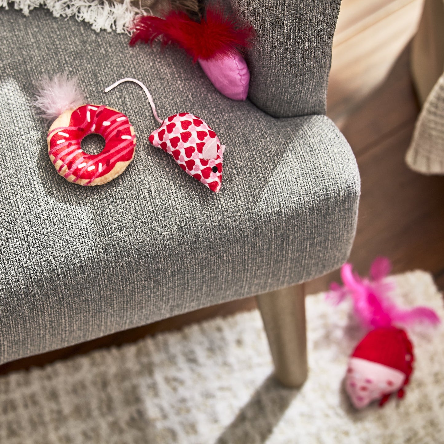 Valentine'S Day Purrfect Collection Plush Cat Toys with Catnip, Multicolor, 4 Count