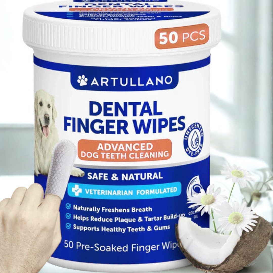 Dog Dental Wipes with Coconut Oil - 50 Count