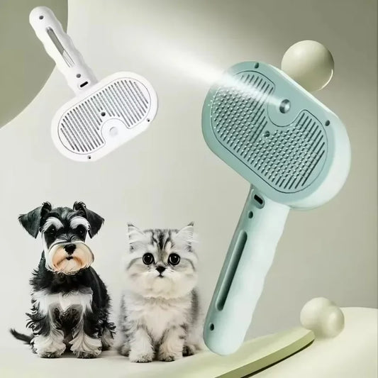 Pet Spray Comb, Upgraded Steam Spray Hair Remover Brush with Massage Function, Cat Dog Grooming Tool for Bath Dematting, Kitten