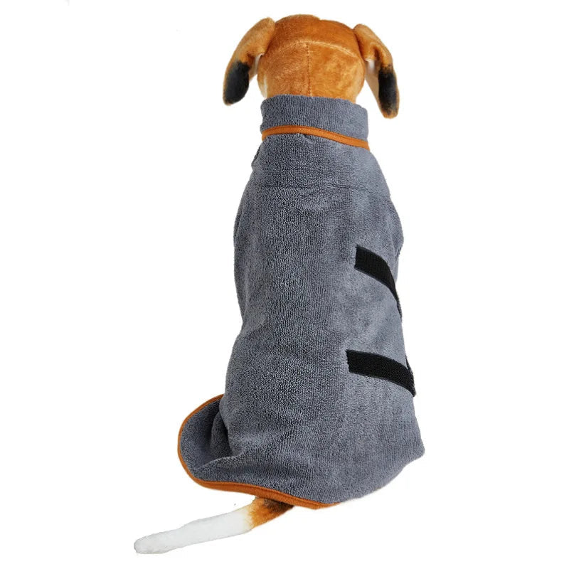Pet Bathrobe Adjustable Absorbent Towel for Large Medium Small Dog Super Fast Drying Moisture Bath Robe